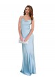 Desconto Azul Céu Claro Bainha Decote Capuz Sem Mangas Comprimento Chão Vestidos de Madrinha / Vestidos de Noite / Vestidos de Festa