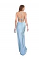 Desconto Azul Céu Claro Bainha Decote Capuz Sem Mangas Comprimento Chão Vestidos de Madrinha / Vestidos de Noite / Vestidos de Festa