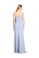Desconto Azul Céu Claro Bainha Decote Capuz Sem Mangas Comprimento Chão Longo Vestidos de Madrinha / Vestidos de Noite / Vestidos de Festa