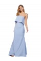 Desconto Azul Céu Claro Linha A Sem alças Sem Mangas Comprimento Chão Vestidos de Madrinha / Vestidos de Noite / Vestidos de Festa