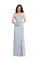 Desconto Azul Céu Claro Linha A Sem alças Sem Mangas Comprimento Chão Longo Vestidos de Madrinha / Vestidos de Noite / Vestidos de Festa
