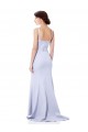 Desconto Azul Céu Claro Sereia Alças finas Sem Mangas Comprimento Chão Vestidos de Festa / Vestidos de Madrinha