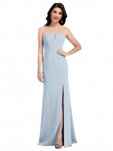 Desconto Azul Céu Claro Trombeta Decote V Sem Mangas Comprimento Chão Vestidos de Madrinha / Vestidos de Festa