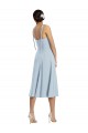 Desconto Azul Céu Claro Linha A Amor Sem Mangas Comprimento Midi Vestidos de Madrinha / Vestidos de Festa / Vestidos de Cocktail / Vestidos de Homecoming