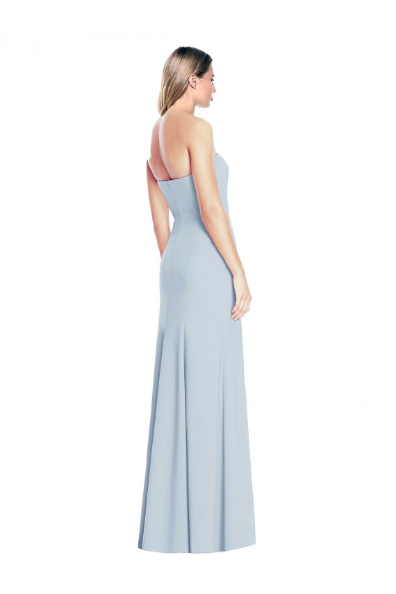 Desconto Azul Céu Claro Trombeta Amor Sem Mangas Comprimento Chão Vestidos de Madrinha / Vestidos de Festa