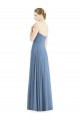 Desconto Azul Empoeirado Linha A Amor Sem Mangas Comprimento Chão Vestido de Madrinha / Vestido de Noite
