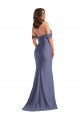 Desconto Azul Francês Sereia Fora do Ombro Sem Mangas Comprimento Chão Vestidos de Madrinha / Vestidos de Noite / Vestidos de Festa