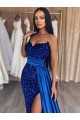 Desconto Azul Real Bainha Amor Sem Mangas Comboio Varredela Vestidos de Festa