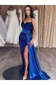 Desconto Azul Real Bainha Amor Sem Mangas Comboio Varredela Vestidos de Festa
