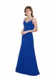 Desconto Azul Real Linha A Amor Sem Mangas Comprimento Chão Chiffon Vestidos de Madrinha