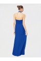 Desconto Azul Real Linha A Cabeçada Sem Mangas Comprimento Chão Chiffon Vestidos de Madrinha