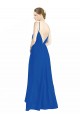 Desconto Azul Real Linha A Alças finas Sem Mangas Comprimento Chão Chiffon Vestidos de Madrinha