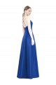 Desconto Azul Real Linha A Alças finas Sem Mangas Comprimento Chão Cetim Vestidos de Madrinha