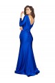 Desconto Azul Real Sereia Decote V Mangas Compridas Comprimento Chão Vestidos de Madrinha / Vestidos de Noite / Vestidos de Festa
