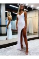 Desconto Bainha Decote V Sem Mangas Comprimento Chão Vestidos de Festa