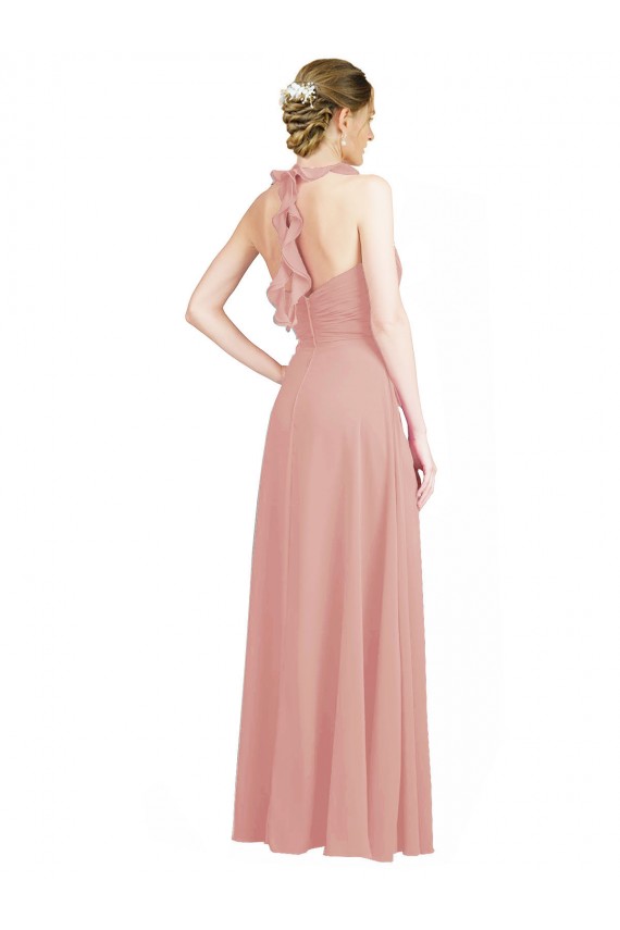 Desconto Bliss Linha A Amor Sem Mangas Comprimento Chão Longo Vestidos de Madrinha