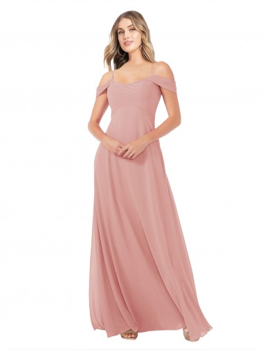 Desconto Bliss Linha A Fora do Ombro Sem Mangas Comprimento Chão Longo Vestidos de Madrinha