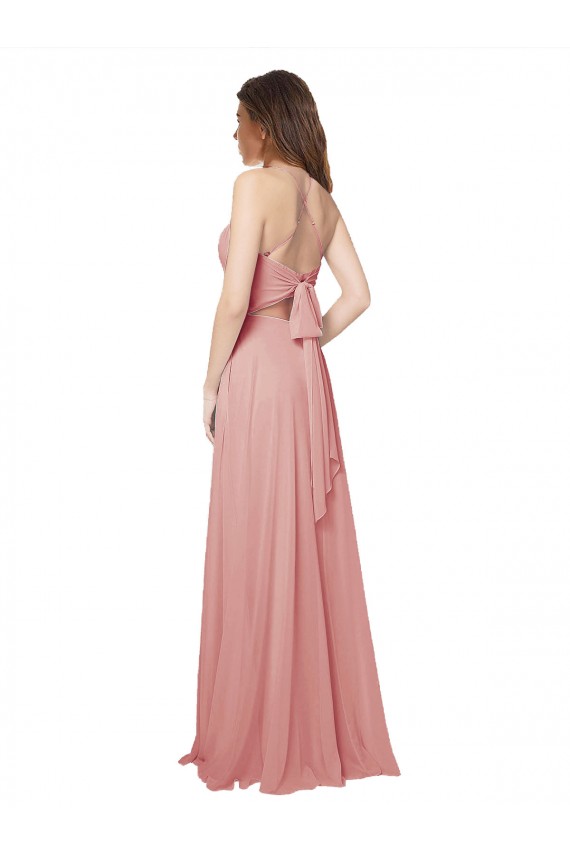 Desconto Bliss Linha A Sem alças Sem Mangas Comprimento Chão Vestidos de Madrinha
