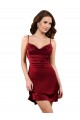 Desconto Borgonha Bainha Decote Capuz Sem Mangas Comprimento Midi Vestidos de Madrinha / Vestidos de Noite / Vestidos de Festa