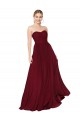 Desconto Borgonha Linha A Amor Sem Mangas Comprimento Chão Longo Vestidos de Madrinha / Vestidos de Noite / Vestidos de Festa