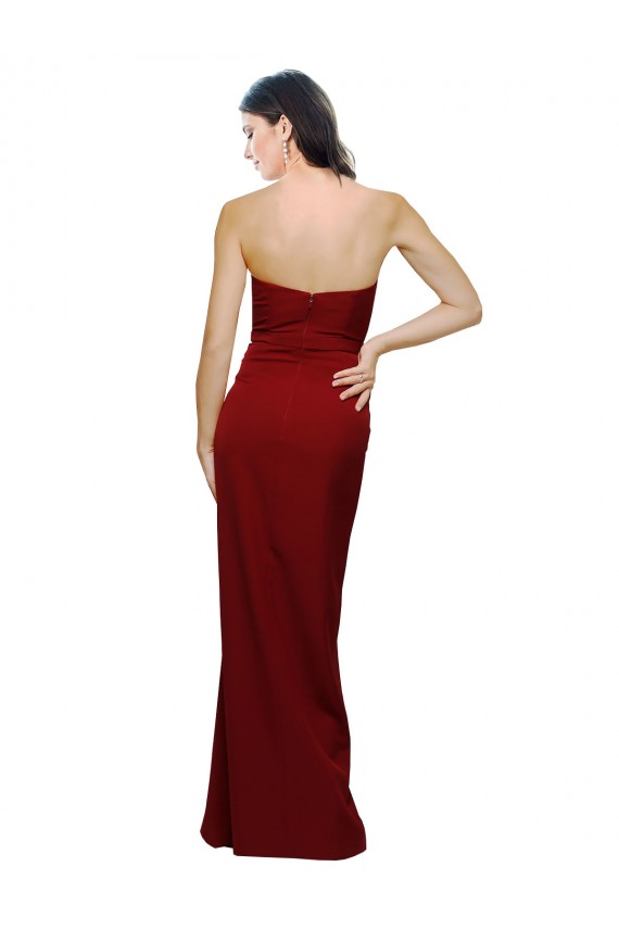 Desconto Borgonha Bainha Amor Sem Mangas Comprimento Chão Longo Vestidos de Madrinha / Vestidos de Noite / Vestidos de Festa