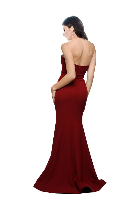 Desconto Borgonha Bainha Amor Sem Mangas Comprimento Chão Vestidos de Madrinha / Vestidos de Noite / Vestidos de Festa