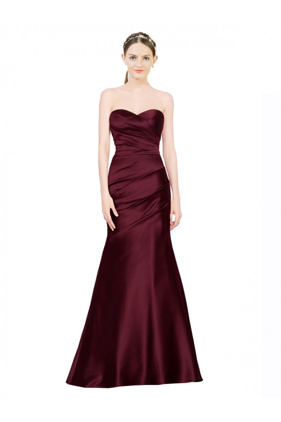 Desconto Borgonha Sereia Amor Sem Mangas Comprimento Chão Vestidos de Madrinha / Vestidos de Noite / Vestidos de Festa