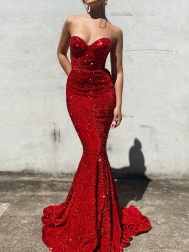Desconto Borgonha Sereia Amor Sem Mangas Comboio Corte Vestidos de Festa