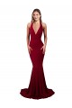 Desconto Borgonha Sereia Cabeçada Sem Mangas Comprimento Chão Vestidos de Madrinha / Vestidos de Noite / Vestidos de Festa
