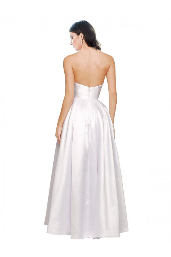 Desconto Branco Linha A Sem alças Sem Mangas Comprimento Chão Vestidos de Madrinha / Vestidos de Noite / Vestidos de Festa