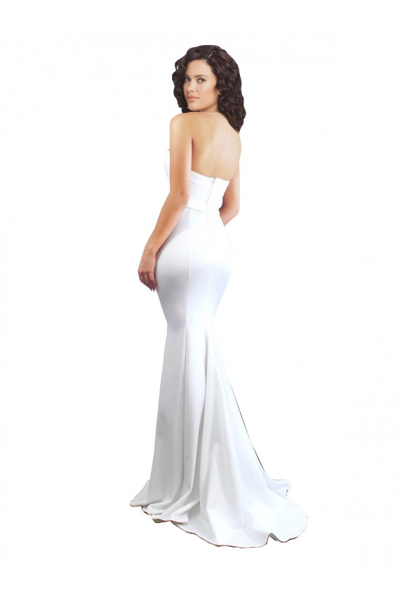 Desconto Branco Sereia Amor Sem Mangas Comprimento Chão Vestidos de Madrinha / Vestidos de Noite / Vestidos de Festa