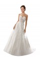 Desconto Branco Linha A Amor Sem Mangas Comboio Capela Longo Vestidos de Noiva