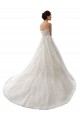 Desconto Branco Linha A Amor Sem Mangas Comboio Capela Longo Vestidos de Noiva