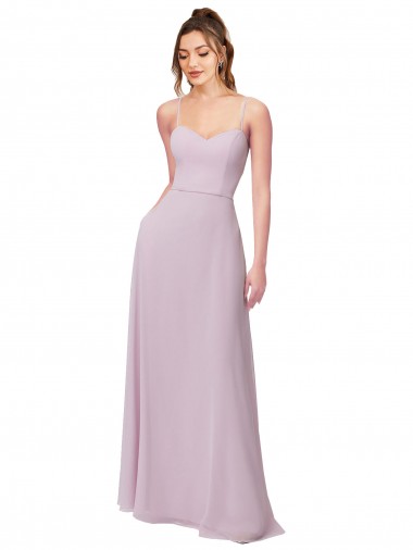 Desconto Brilho Rosa Linha A Amor Sem Mangas Comprimento Chão Vestidos de Madrinha