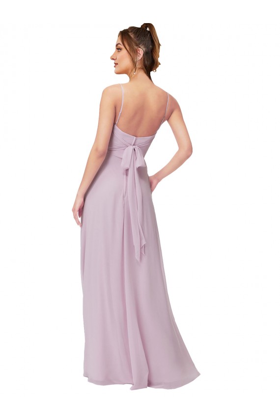 Desconto Brilho Rosa Linha A Amor Sem Mangas Comprimento Chão Vestidos de Madrinha