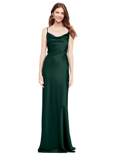Desconto Caçador Verde Bainha Decote Capuz Sem Mangas Comprimento Chão Vestidos de Madrinha / Vestidos de Noite / Vestidos de Festa