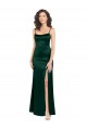 Desconto Caçador Verde Linha A Colher Sem Mangas Comprimento Chão Vestidos de Madrinha / Vestidos de Noite / Vestidos de Festa