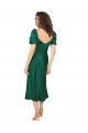 Desconto Caçador Verde Linha A Amor Mangas Curtas Comprimento Midi Vestidos de Madrinha / Vestidos de Noite / Vestidos de Festa