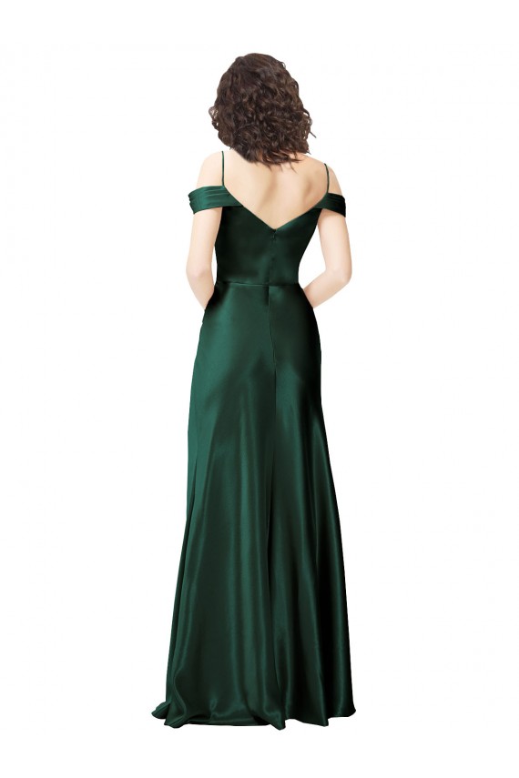 Desconto Caçador Verde Linha A Fora do Ombro Sem Mangas Comprimento Chão Vestidos de Madrinha / Vestidos de Noite / Vestidos de Festa