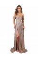 Desconto Champanhe Linha A Colher Sem Mangas Comprimento Chão Vestidos de Madrinha / Vestidos de Noite / Vestidos de Festa