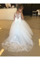 Desconto Champanhe Vestido de Baile Amor Sem Mangas Comboio Capela Vestidos para Meninas de Flores