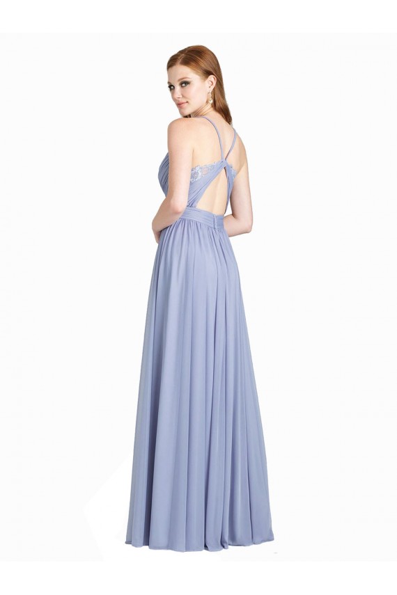 Desconto Linha A Amor Sem Mangas Comprimento Chão Longo Vestidos de Madrinha
