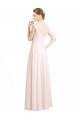 Desconto Creme Rosa Linha A Amor Sem Mangas Comprimento Chão Vestidos de Madrinha
