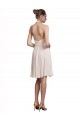 Desconto Creme Rosa Linha A Cabeçada Sem Mangas Comprimento Joelho Vestidos de Madrinha / Vestidos de Cocktail / Vestidos de Homecoming