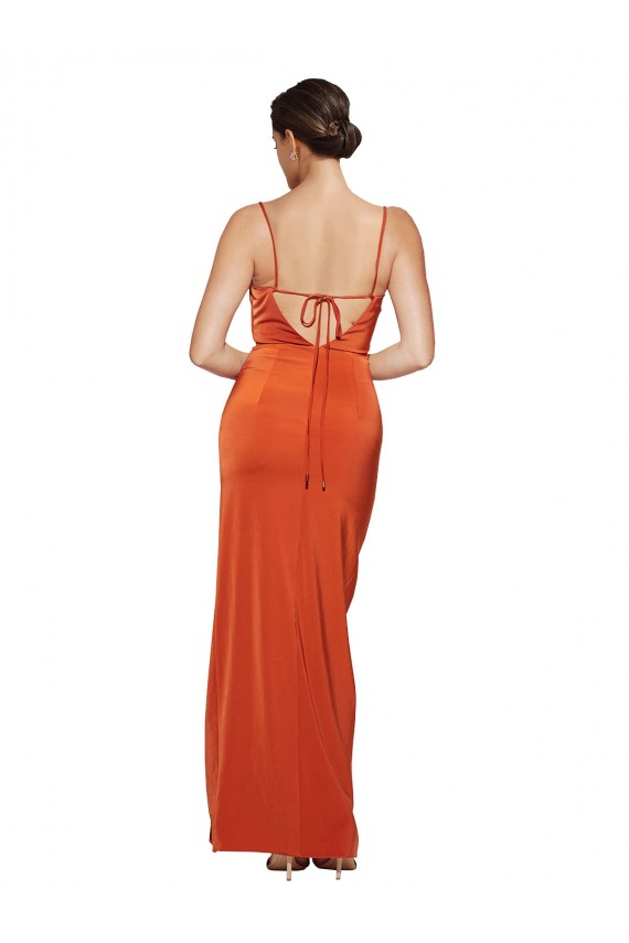 Desconto Ferrugem Bainha Alças finas Sem Mangas Comboio Varredela Vestidos de Madrinha / Vestidos de Noite / Vestidos de Festa