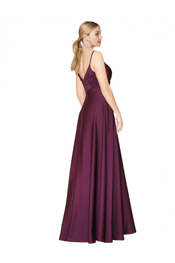 Desconto Frutos Silvestres Linha A Alças finas Sem Mangas Comprimento Chão Vestidos de Madrinha / Vestidos de Noite / Vestidos de Festa
