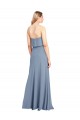 Desconto Fumo Azul Bainha Decote Alto Sem Mangas Comprimento Chão Vestidos de Madrinha / Vestidos de Noite / Vestidos de Festa