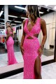 Desconto Bainha Decote V Sem Mangas Comboio Varredela Vestido de Festa / Vestido de Madrinha