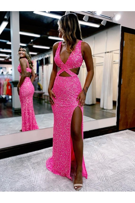 Desconto Bainha Decote V Sem Mangas Comboio Varredela Vestido de Festa / Vestido de Madrinha