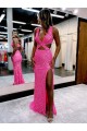 Desconto Bainha Decote V Sem Mangas Comboio Varredela Vestido de Festa / Vestido de Madrinha